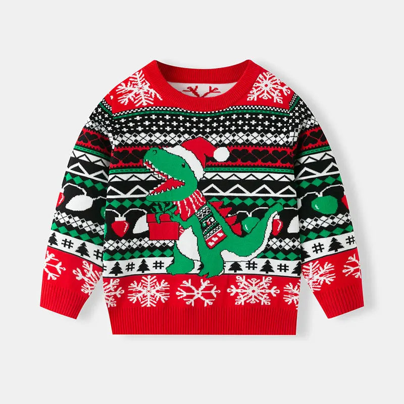 Xmas New Children Sweater Kids Warm Thicken Knitted Clothing Autumn Winter Baby Pullover Clothing Toddlers Christmas Sweaters