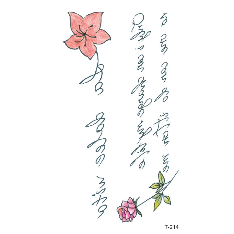 Small Waterproof Temporary Tattoo Sticker Colorful Leaf Flower Elephant Dolphin Art Wrist Neck Women Fake Mini Tatoo