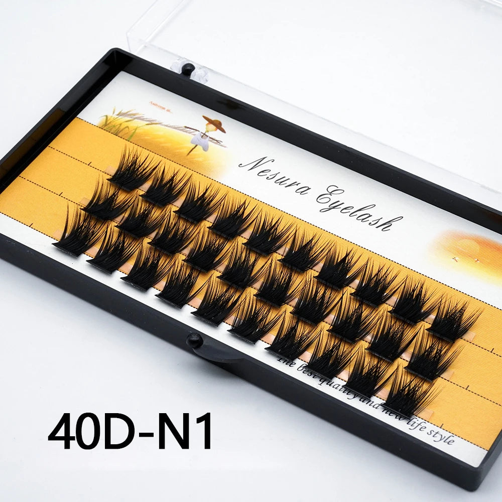 Lashes Clusters 1 Box/60 Bundles 40D/30D Natural Individual Eyelash Handmade Eyelash Bundles 3D Russia Mink Eyelashes Cilia