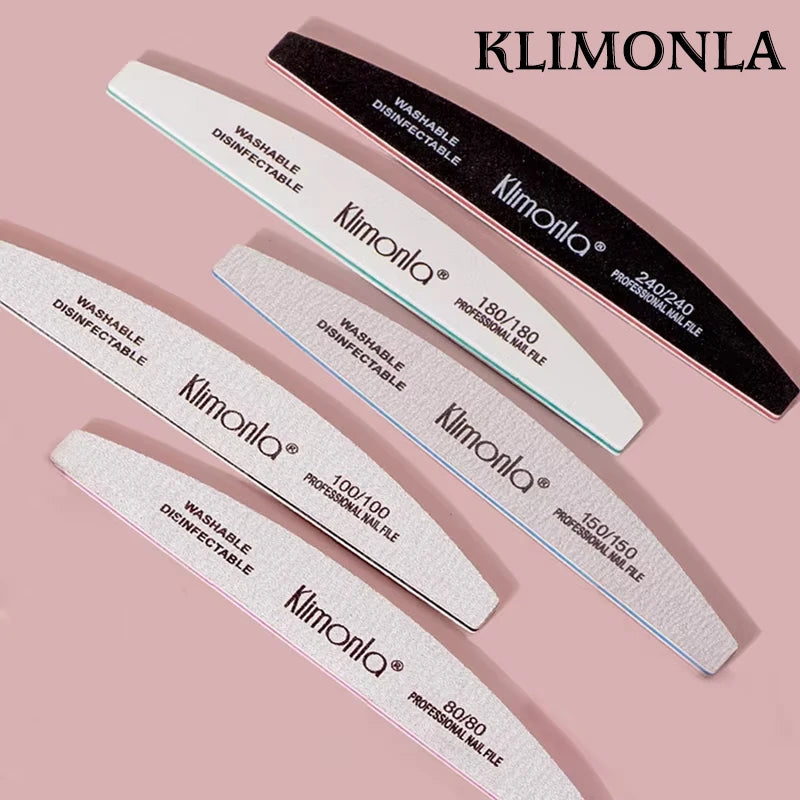 5/10PCS Klimonla Nail Files Durable High Quality Nail Files For Nails Manicure Salon Supplies Set 80/100/150/180/240 Grit