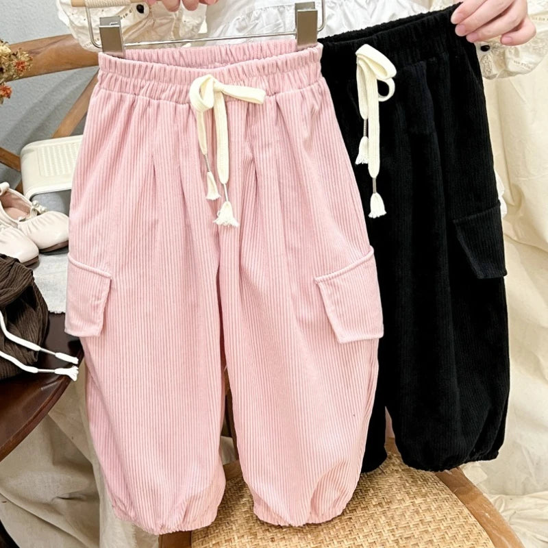 Autumn Children's Work Pants Solid Color Loose Casual Pants Men's and Women's Pants Casual Pants Versatile Children's Clothing