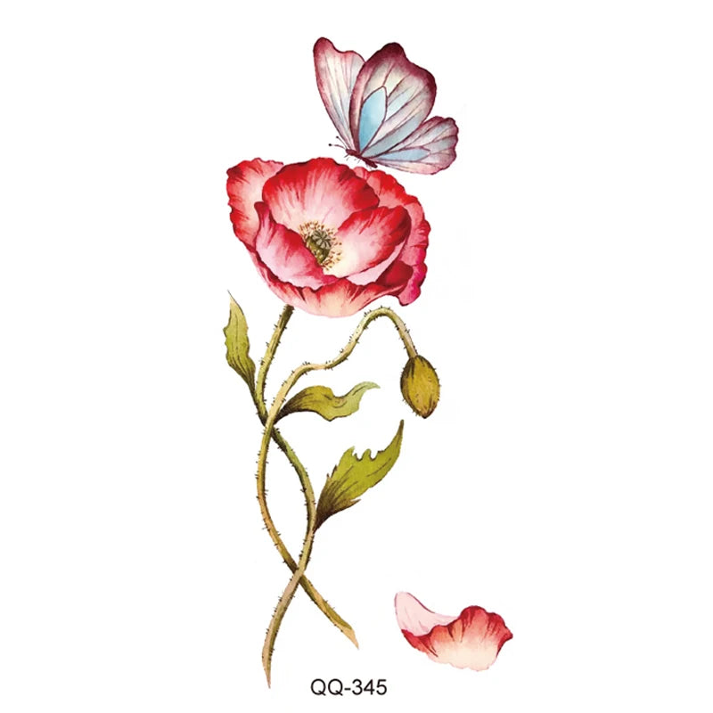 Small Waterproof Temporary Tattoo Sticker Colorful Leaf Flower Elephant Dolphin Art Wrist Neck Women Fake Mini Tatoo