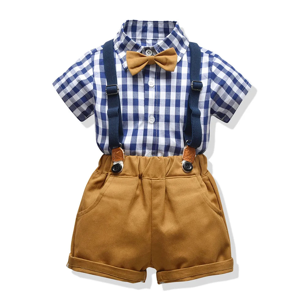 Boys Suits Blazers Clothes Suits For Wedding Formal Party Striped Baby Vest Shirt Pants Kids Boy Outerwear Clothing Set