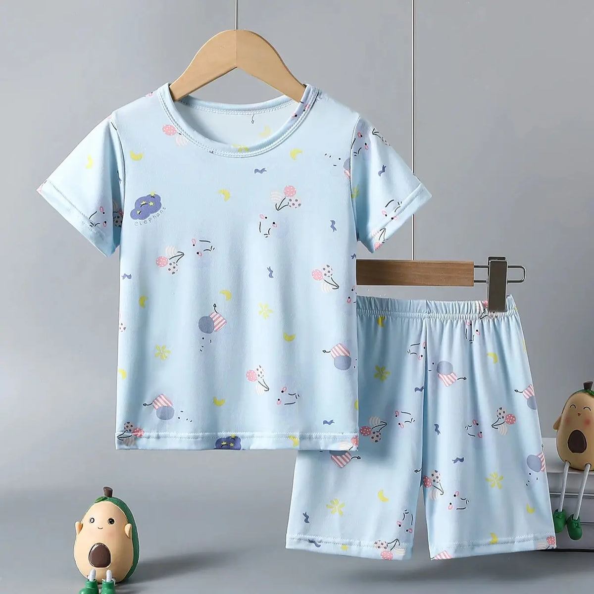2-Pcs Children's Casual Cute Home Service Suit Boy Casual Joker Bear Print Short Sleeve Girl Comfortable Joker Sweet Shorts Suit