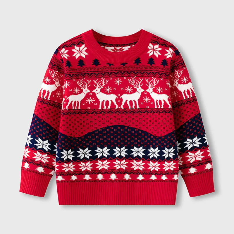 Xmas New Children Sweater Kids Warm Thicken Knitted Clothing Autumn Winter Baby Pullover Clothing Toddlers Christmas Sweaters