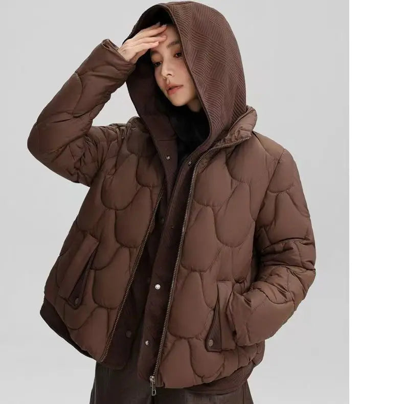 New Fitshinling Fashion New In Warm Parkas Coat Women Clothing Fake Two-piece Cotton Leisure Solid Color Winter  Female Tops