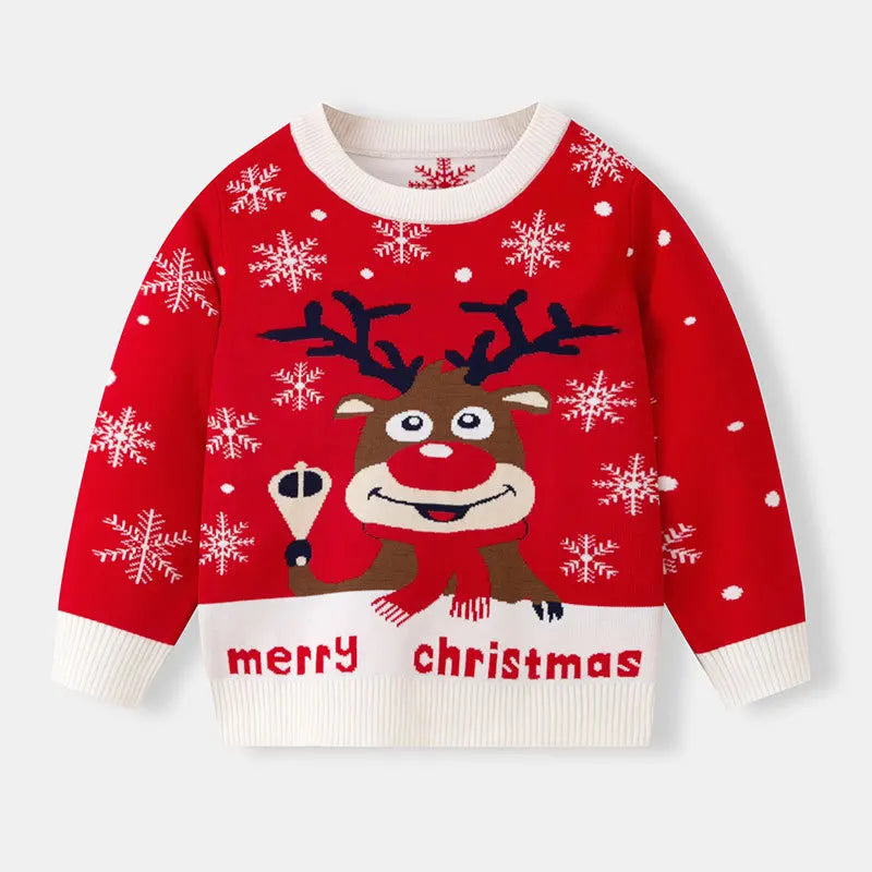 Xmas New Children Sweater Kids Warm Thicken Knitted Clothing Autumn Winter Baby Pullover Clothing Toddlers Christmas Sweaters