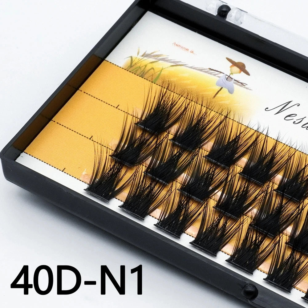 Lashes Clusters 1 Box/60 Bundles 40D/30D Natural Individual Eyelash Handmade Eyelash Bundles 3D Russia Mink Eyelashes Cilia