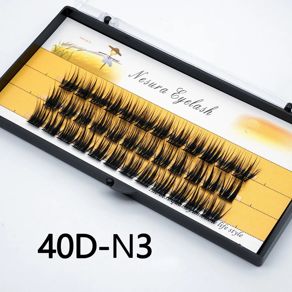 Lashes Clusters 1 Box/60 Bundles 40D/30D Natural Individual Eyelash Handmade Eyelash Bundles 3D Russia Mink Eyelashes Cilia