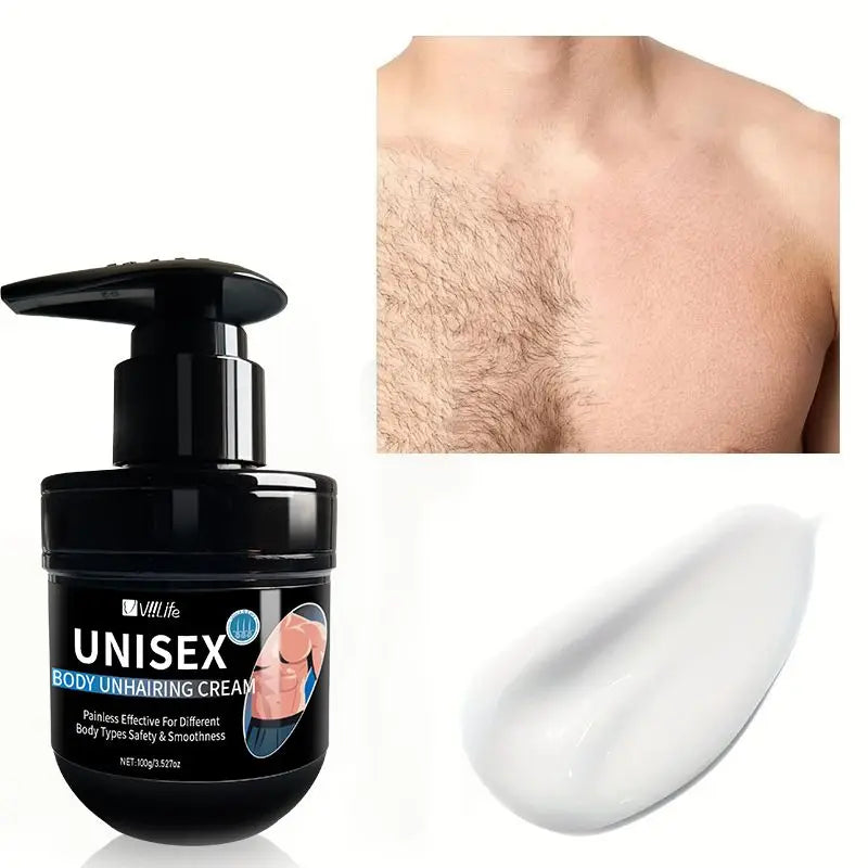 Viilife Men's Hair Removal Cream Nourishing Painless Non Irritating Growth Inhibitor Smooth Portable Body Hair Removal Lotion