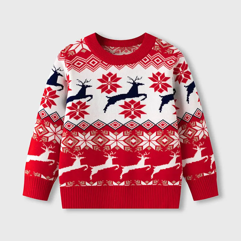Xmas New Children Sweater Kids Warm Thicken Knitted Clothing Autumn Winter Baby Pullover Clothing Toddlers Christmas Sweaters