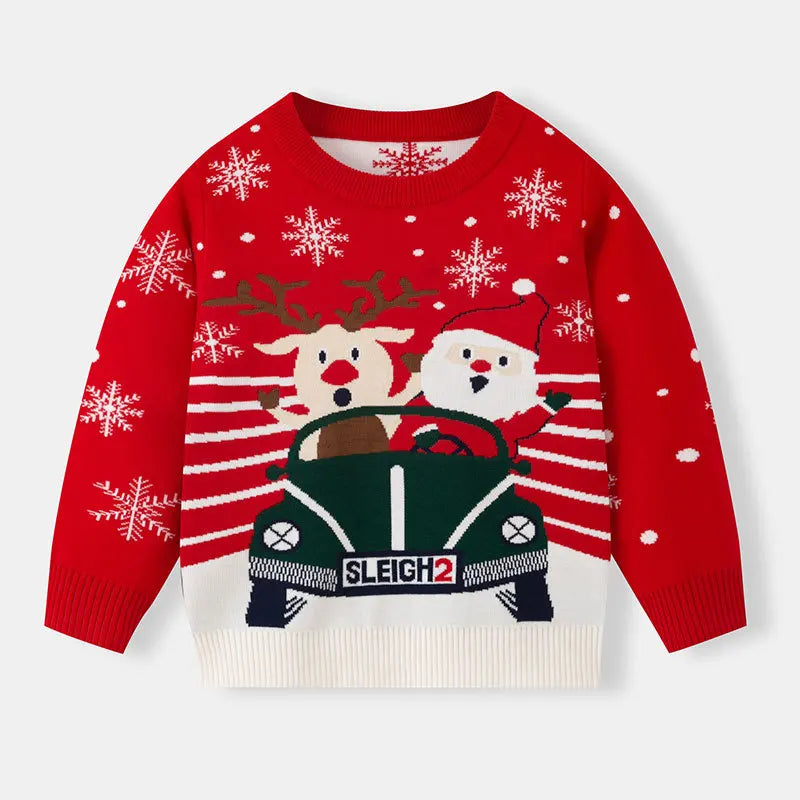 Xmas New Children Sweater Kids Warm Thicken Knitted Clothing Autumn Winter Baby Pullover Clothing Toddlers Christmas Sweaters