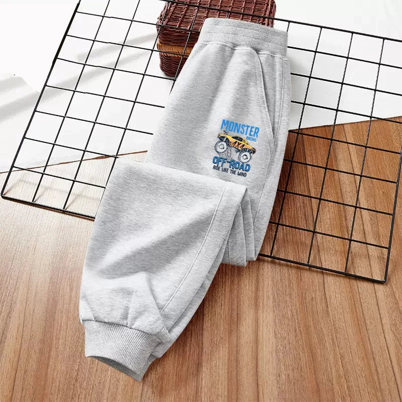 2024 Children Brand Trousers Excavator Cartoon Long Pants Little Boys Outdoor Sweatpants Fall Casual Clothing 3-13Y