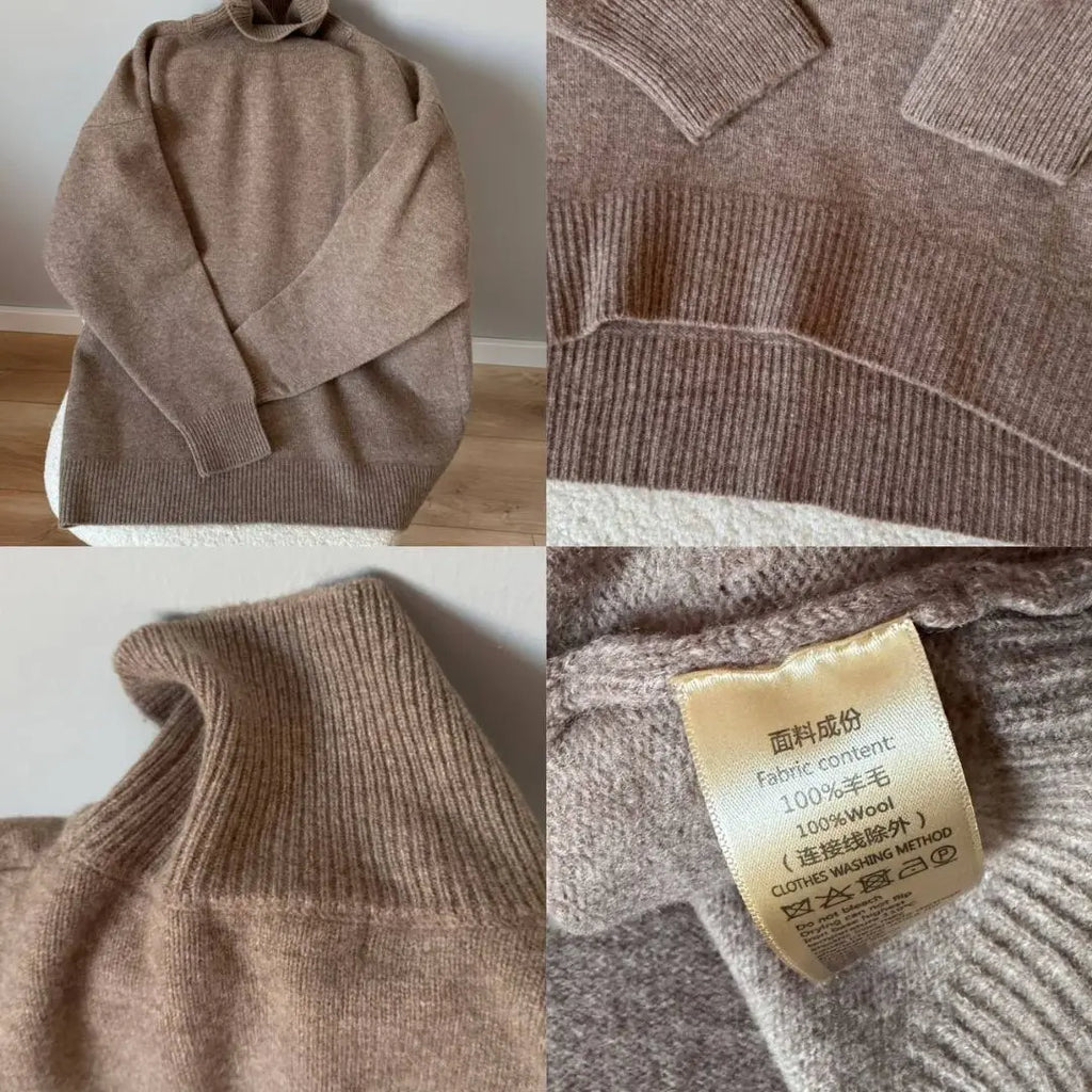 WinvyNee Women's Clothing Wool Sweaters Turtleneck Casual Long Sleeve Jumpers Knitted Pullovers Soft Plus Size Winter A1103002C