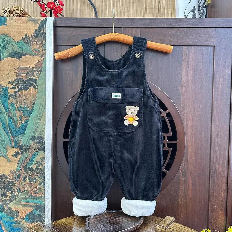 Baby Corduroy Overalls Winter Warm Cotton Pants for Girl Autumn & Infant Clothing Kids Clothes Overalls