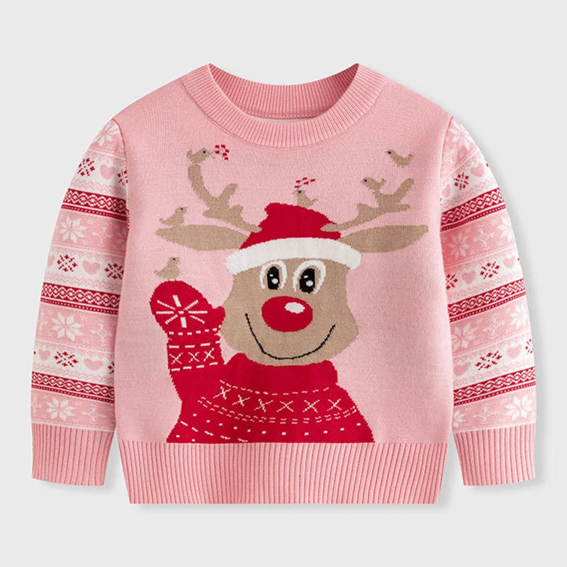 Xmas New Children Sweater Kids Warm Thicken Knitted Clothing Autumn Winter Baby Pullover Clothing Toddlers Christmas Sweaters