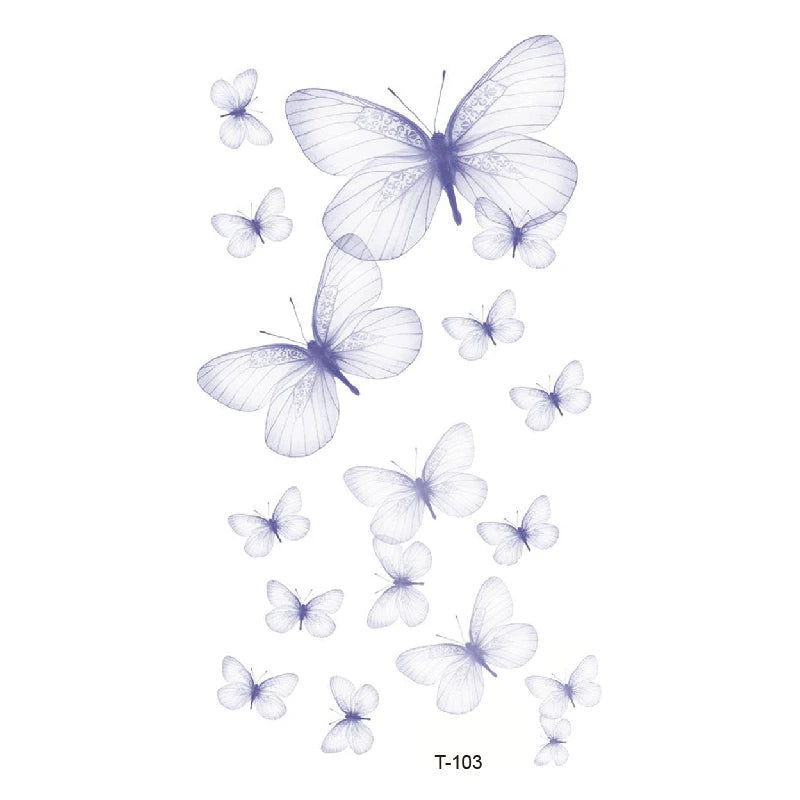 Small Waterproof Temporary Tattoo Sticker Colorful Leaf Flower Elephant Dolphin Art Wrist Neck Women Fake Mini Tatoo