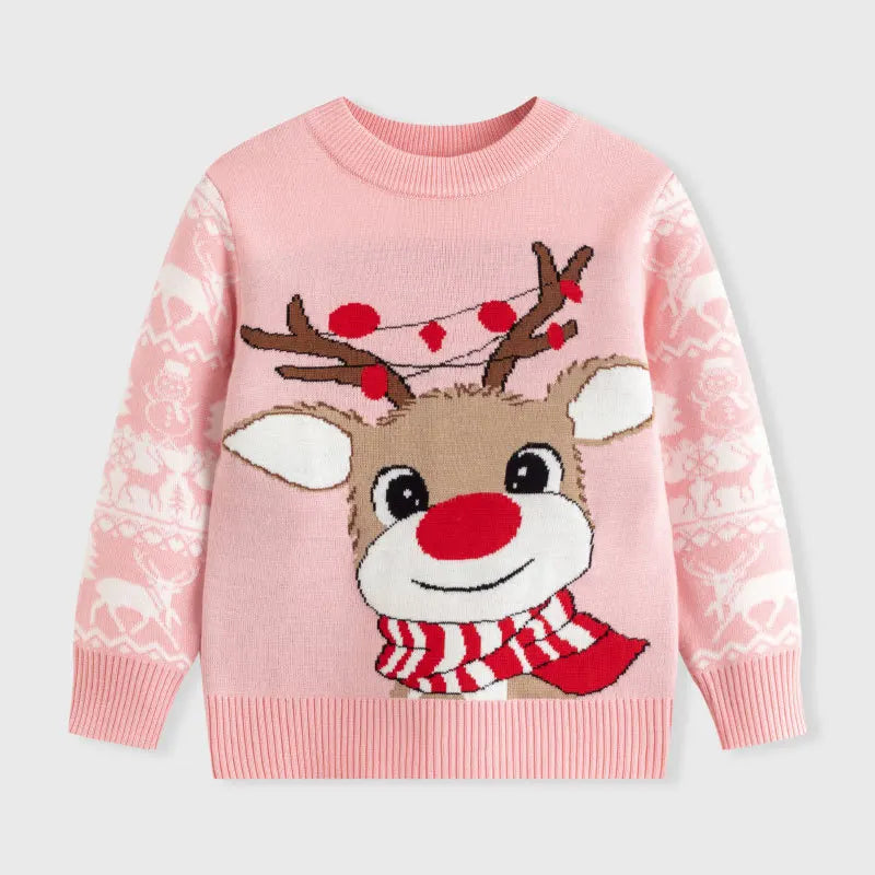 Xmas New Children Sweater Kids Warm Thicken Knitted Clothing Autumn Winter Baby Pullover Clothing Toddlers Christmas Sweaters