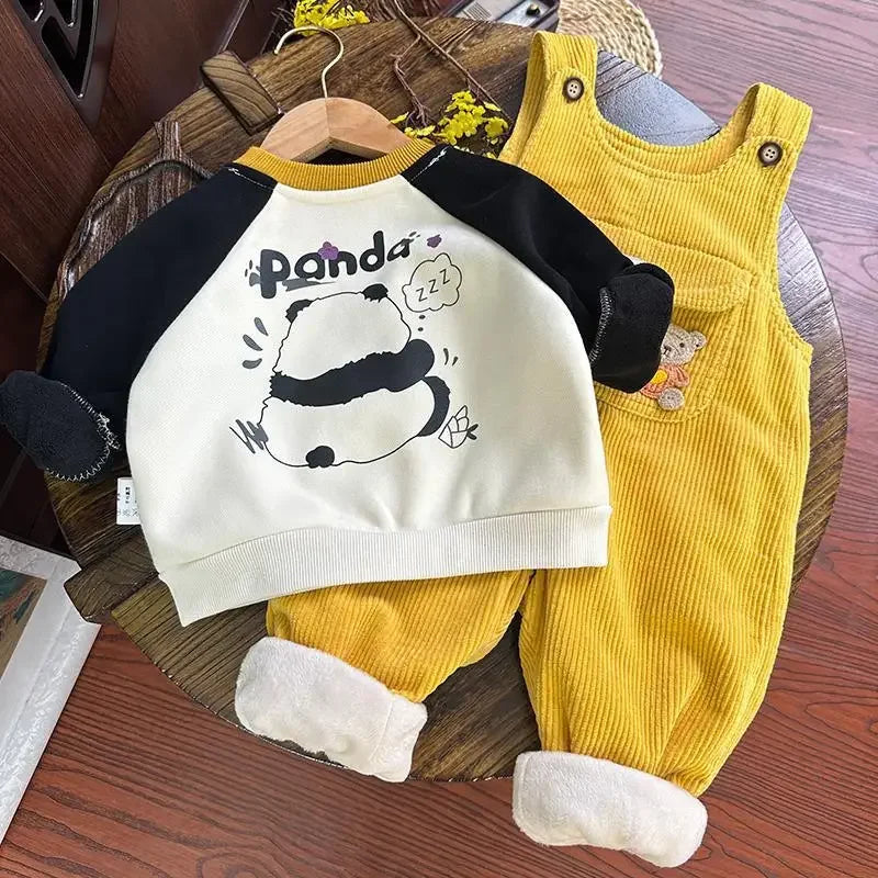 Baby Corduroy Overalls Winter Warm Cotton Pants for Girl Autumn & Infant Clothing Kids Clothes Overalls