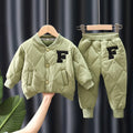 Winter Boys Clothing Sets Alphabet Fashion Warm Coat And Pants 2Pcs Boys Suits Birthday Gifts New 1 2 3 4 5 Years Kids Clothes