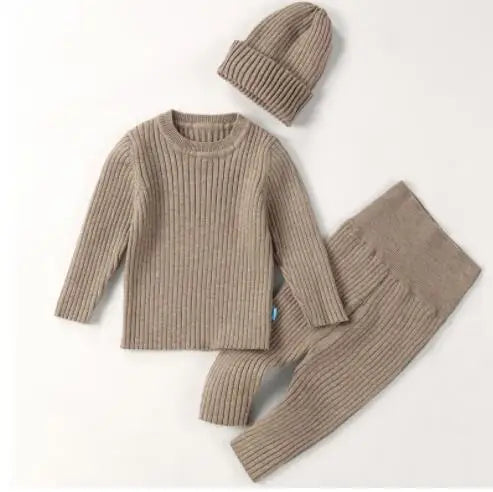 Autumn Toddler Boys Girls Clothing Set Sweater + Pants 2pcs/Suit Infant Boys Knit Suit Thick Warm Winter Baby Girls Boys Clothes