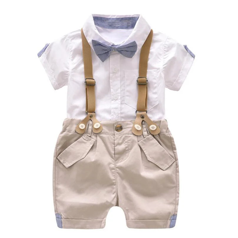 Boys Suits Blazers Clothes Suits For Wedding Formal Party Striped Baby Vest Shirt Pants Kids Boy Outerwear Clothing Set