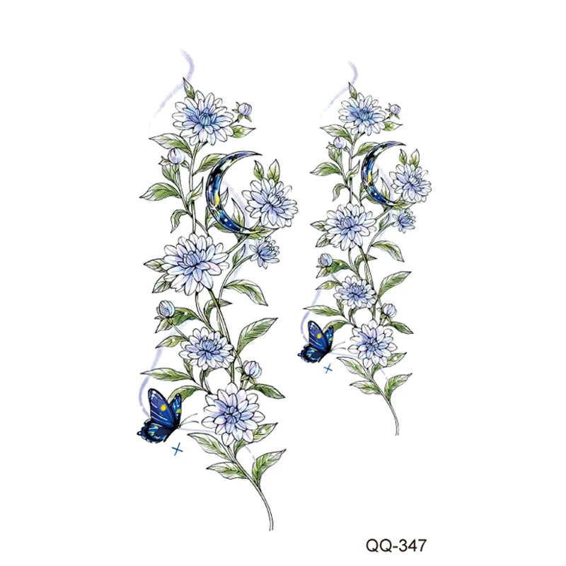 Small Waterproof Temporary Tattoo Sticker Colorful Leaf Flower Elephant Dolphin Art Wrist Neck Women Fake Mini Tatoo