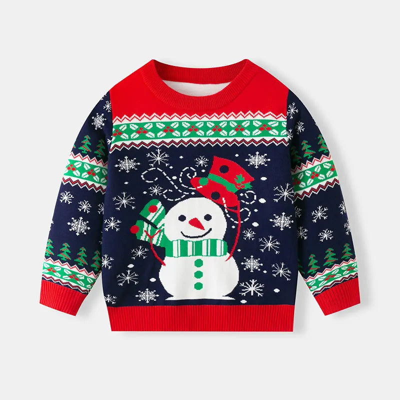 Xmas New Children Sweater Kids Warm Thicken Knitted Clothing Autumn Winter Baby Pullover Clothing Toddlers Christmas Sweaters