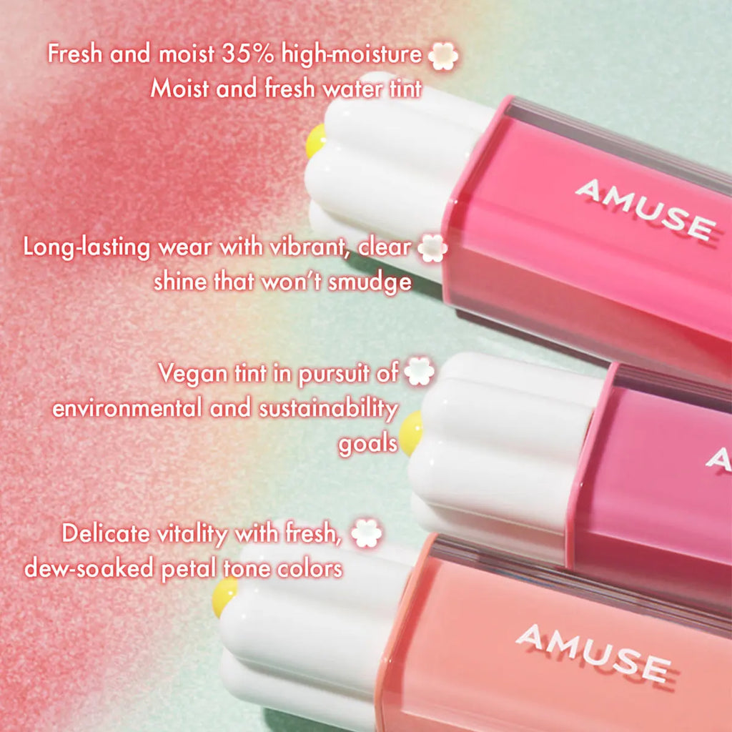[ClearanceSale] AMUSE DEW TINT,Dewy/Watery Texture,Lightweight & Non-Sticky,Lip Gloss & Hydrating,Korean Cosmetic,Korean Makeup