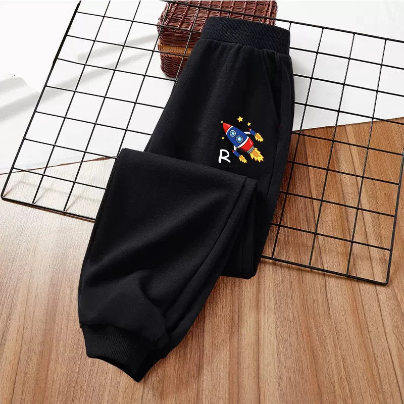 2024 Children Brand Trousers Excavator Cartoon Long Pants Little Boys Outdoor Sweatpants Fall Casual Clothing 3-13Y