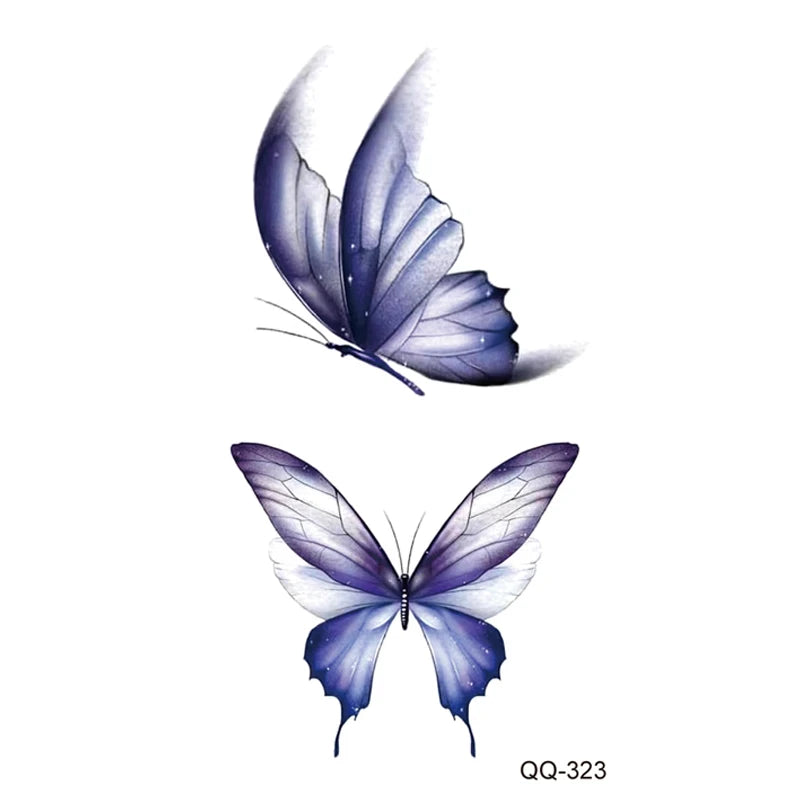 Small Waterproof Temporary Tattoo Sticker Colorful Leaf Flower Elephant Dolphin Art Wrist Neck Women Fake Mini Tatoo