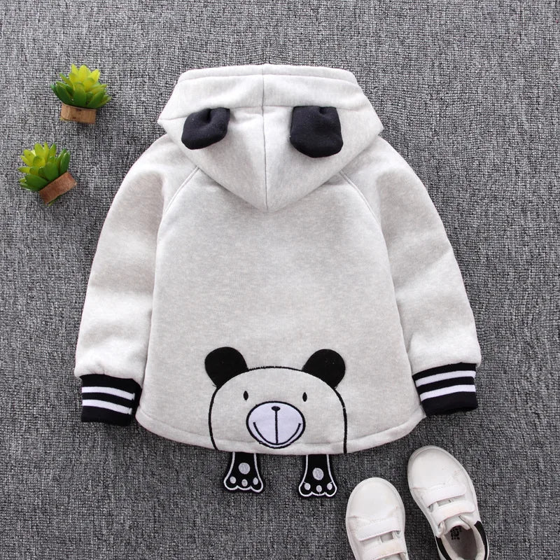 Baby Boys Jacket Kids Winter Thick Coats Toddler Velvet Warm Cotton Hoodies Coat Children Casual Outerwear 1-4 Y Infant Clothing
